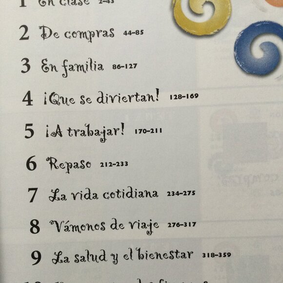 Spanish One Text Book HomeSchool Vocabulary List, Labeled Pictures Communication - Picture 9 of 15